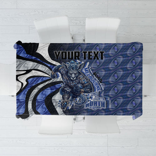 Personalised North Melbourne Kangaroos Tablecloth Trippy Psychedelic Abstract Art Mascot Football Fans