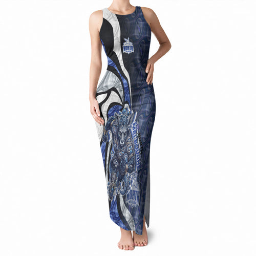 Personalised North Melbourne Kangaroos Tank Maxi Dress Trippy Psychedelic Abstract Art Mascot Football Fans