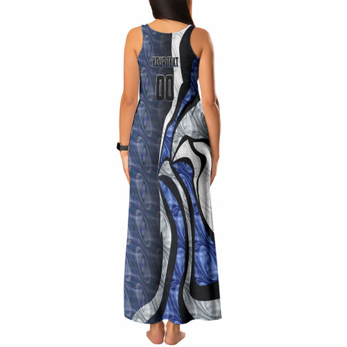 Personalised North Melbourne Kangaroos Tank Maxi Dress Trippy Psychedelic Abstract Art Mascot Football Fans