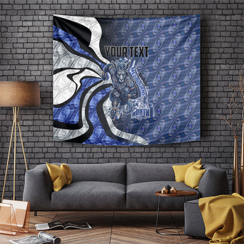 Personalised North Melbourne Kangaroos Tapestry Trippy Psychedelic Abstract Art Mascot Football Fans