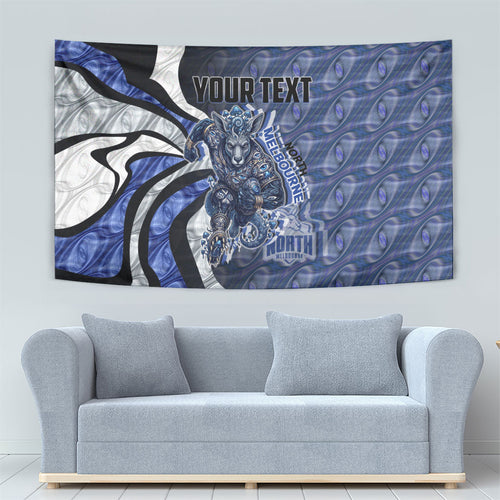 Personalised North Melbourne Kangaroos Tapestry Trippy Psychedelic Abstract Art Mascot Football Fans