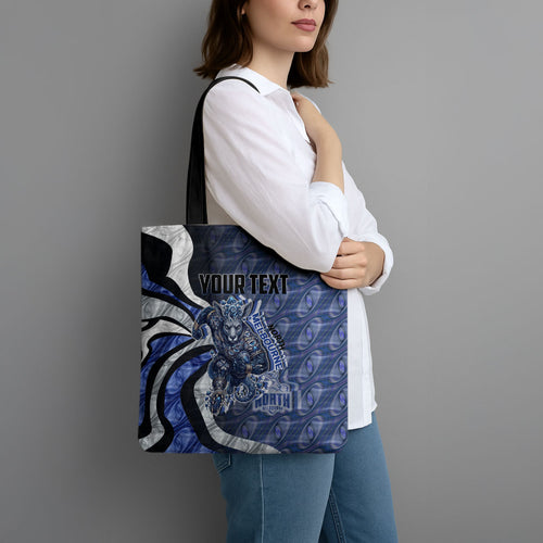 Personalised North Melbourne Kangaroos Tote Bag Trippy Psychedelic Abstract Art Mascot Football Fans