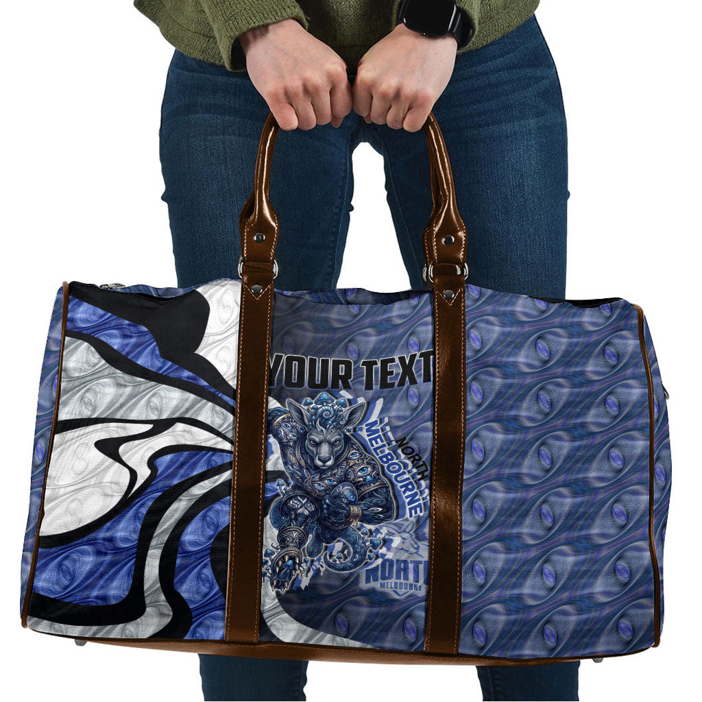 Personalised North Melbourne Kangaroos Travel Bag Trippy Psychedelic Abstract Art Mascot Football Fans