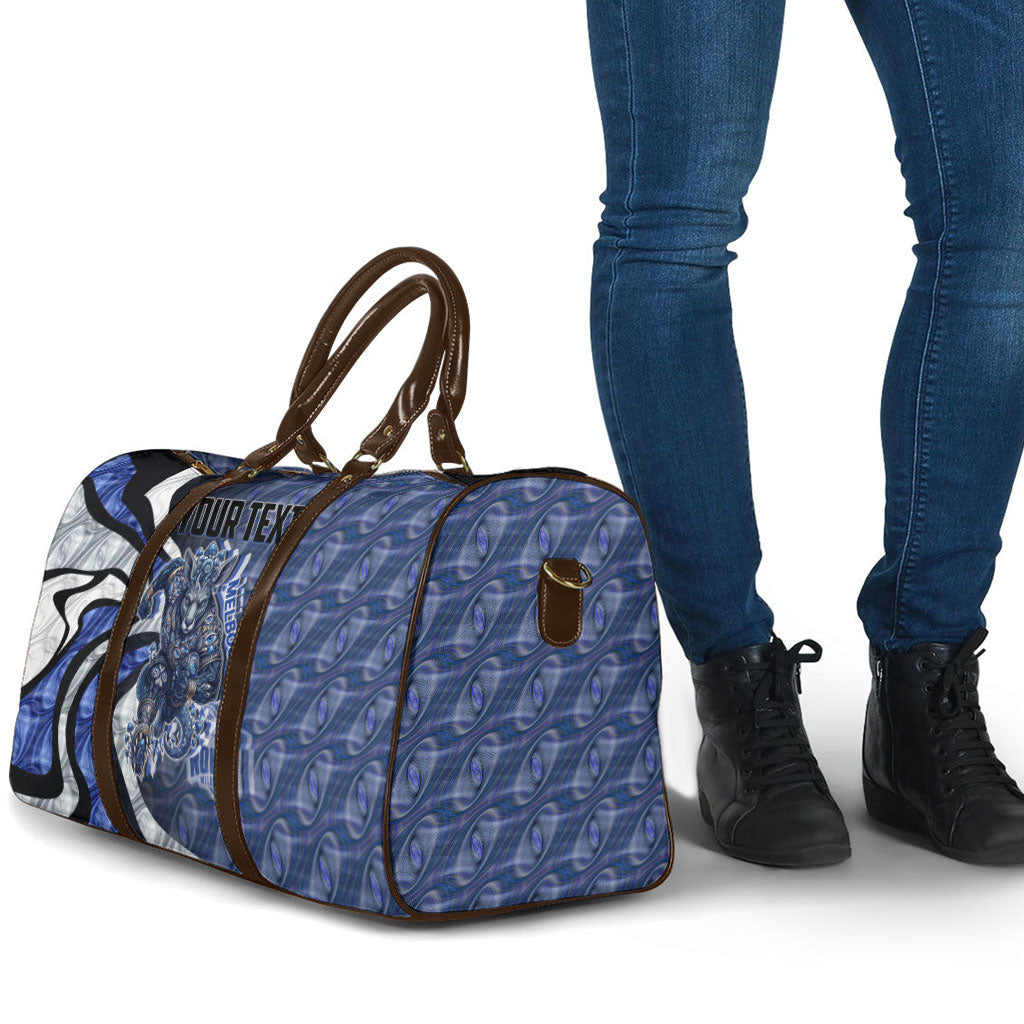 Personalised North Melbourne Kangaroos Travel Bag Trippy Psychedelic Abstract Art Mascot Football Fans