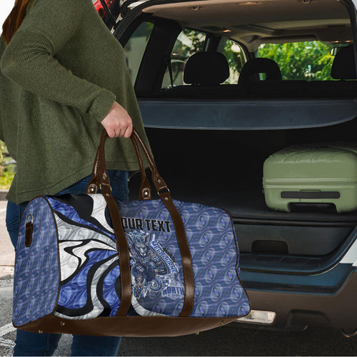 Personalised North Melbourne Kangaroos Travel Bag Trippy Psychedelic Abstract Art Mascot Football Fans