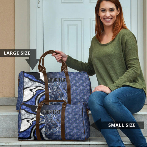 Personalised North Melbourne Kangaroos Travel Bag Trippy Psychedelic Abstract Art Mascot Football Fans