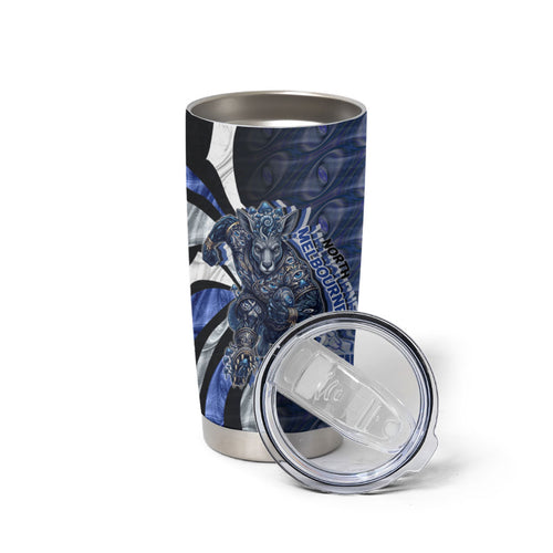 Personalised North Melbourne Kangaroos Tumbler Cup Trippy Psychedelic Abstract Art Mascot Football Fans