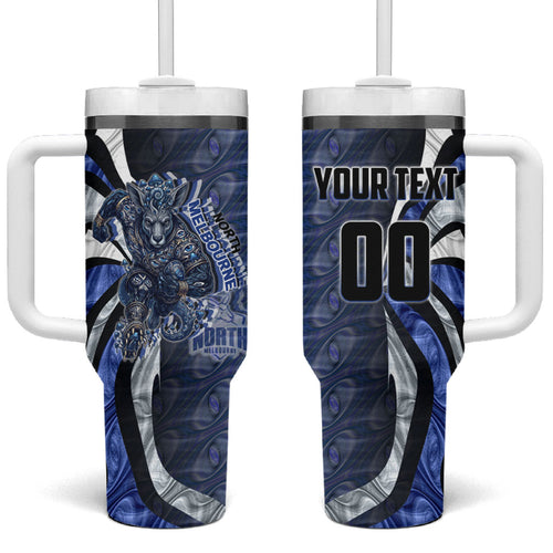 Personalised North Melbourne Kangaroos Tumbler With Handle Trippy Psychedelic Abstract Art Mascot Football Fans
