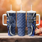 Personalised North Melbourne Kangaroos Tumbler With Handle Trippy Psychedelic Abstract Art Mascot Football Fans