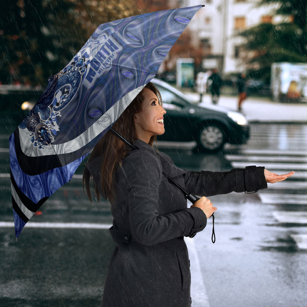 Personalised North Melbourne Kangaroos Umbrella Trippy Psychedelic Abstract Art Mascot Football Fans