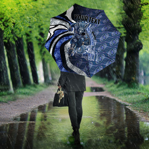 Personalised North Melbourne Kangaroos Umbrella Trippy Psychedelic Abstract Art Mascot Football Fans