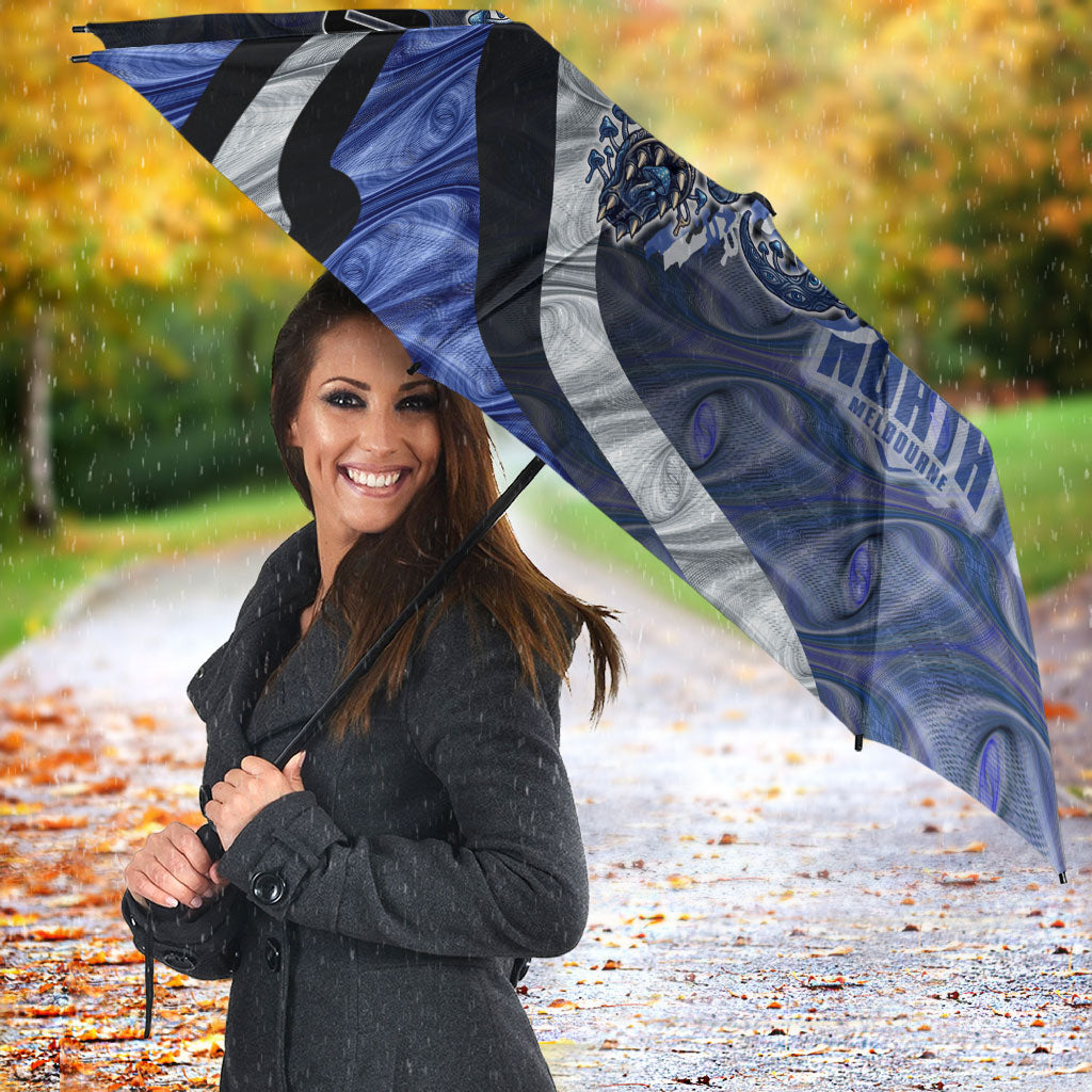 Personalised North Melbourne Kangaroos Umbrella Trippy Psychedelic Abstract Art Mascot Football Fans