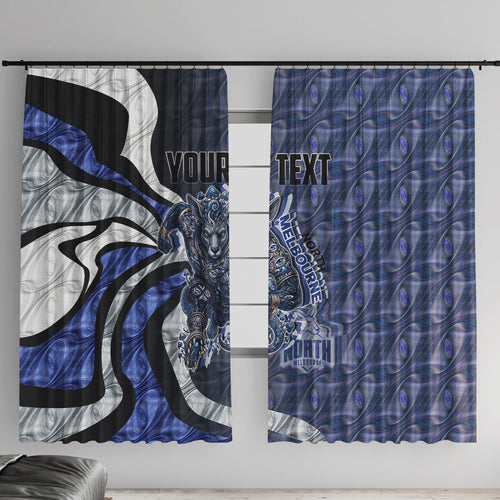 Personalised North Melbourne Kangaroos Window Curtain Trippy Psychedelic Abstract Art Mascot Football Fans