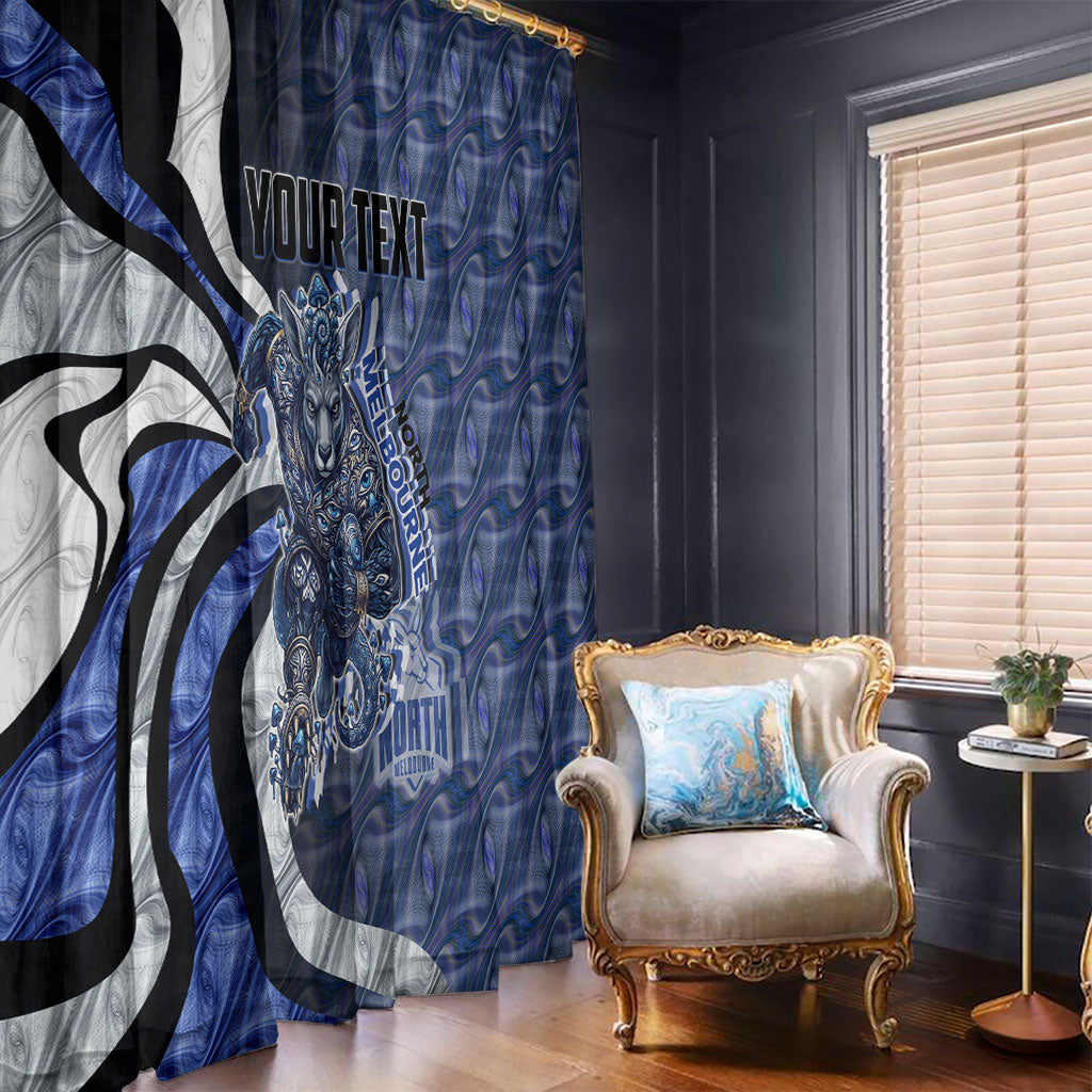 Personalised North Melbourne Kangaroos Window Curtain Trippy Psychedelic Abstract Art Mascot Football Fans