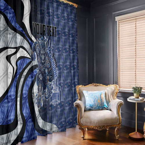 Personalised North Melbourne Kangaroos Window Curtain Trippy Psychedelic Abstract Art Mascot Football Fans