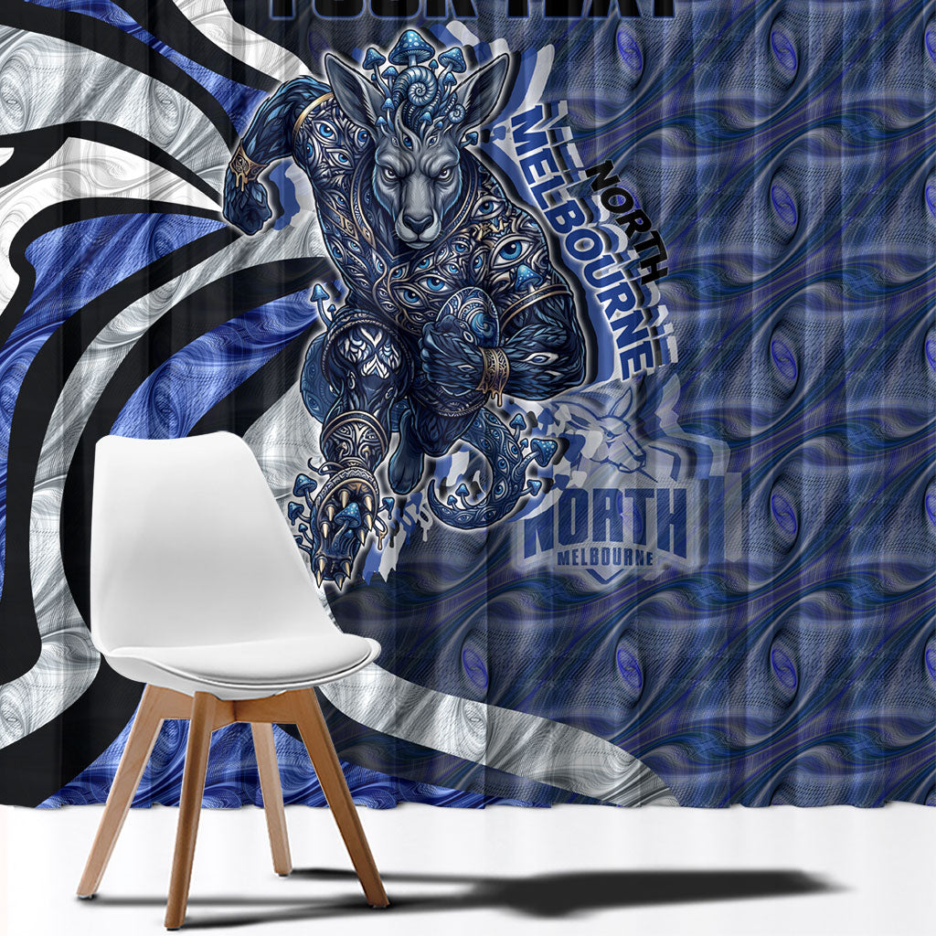 Personalised North Melbourne Kangaroos Window Curtain Trippy Psychedelic Abstract Art Mascot Football Fans