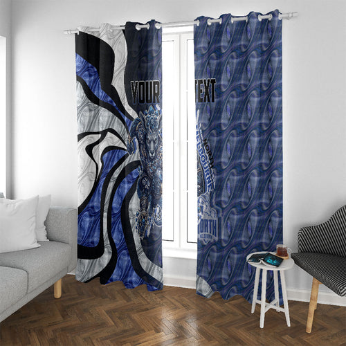Personalised North Melbourne Kangaroos Window Curtain Trippy Psychedelic Abstract Art Mascot Football Fans