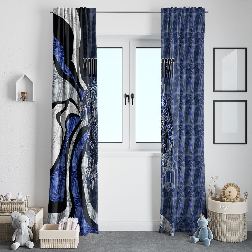 Personalised North Melbourne Kangaroos Window Curtain Trippy Psychedelic Abstract Art Mascot Football Fans