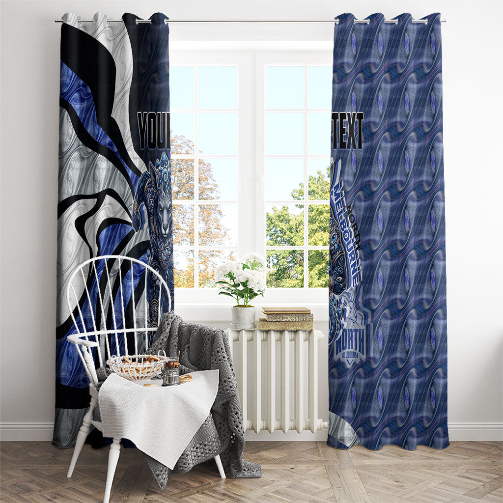 Personalised North Melbourne Kangaroos Window Curtain Trippy Psychedelic Abstract Art Mascot Football Fans
