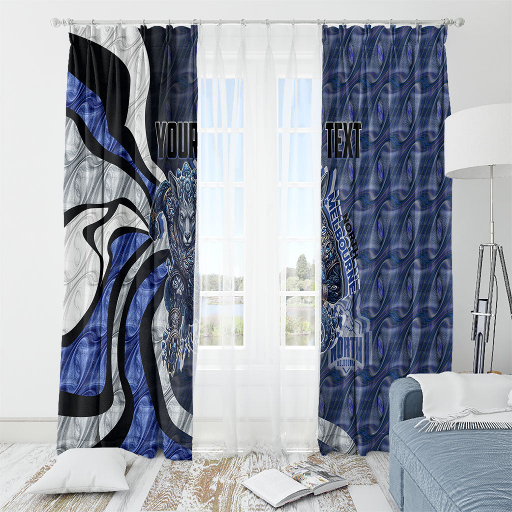 Personalised North Melbourne Kangaroos Window Curtain Trippy Psychedelic Abstract Art Mascot Football Fans