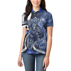 Personalised North Melbourne Kangaroos Women Polo Shirt Trippy Psychedelic Abstract Art Mascot Football Fans