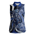 Personalised North Melbourne Kangaroos Women Sleeveless Polo Shirt Trippy Psychedelic Abstract Art Mascot Football Fans