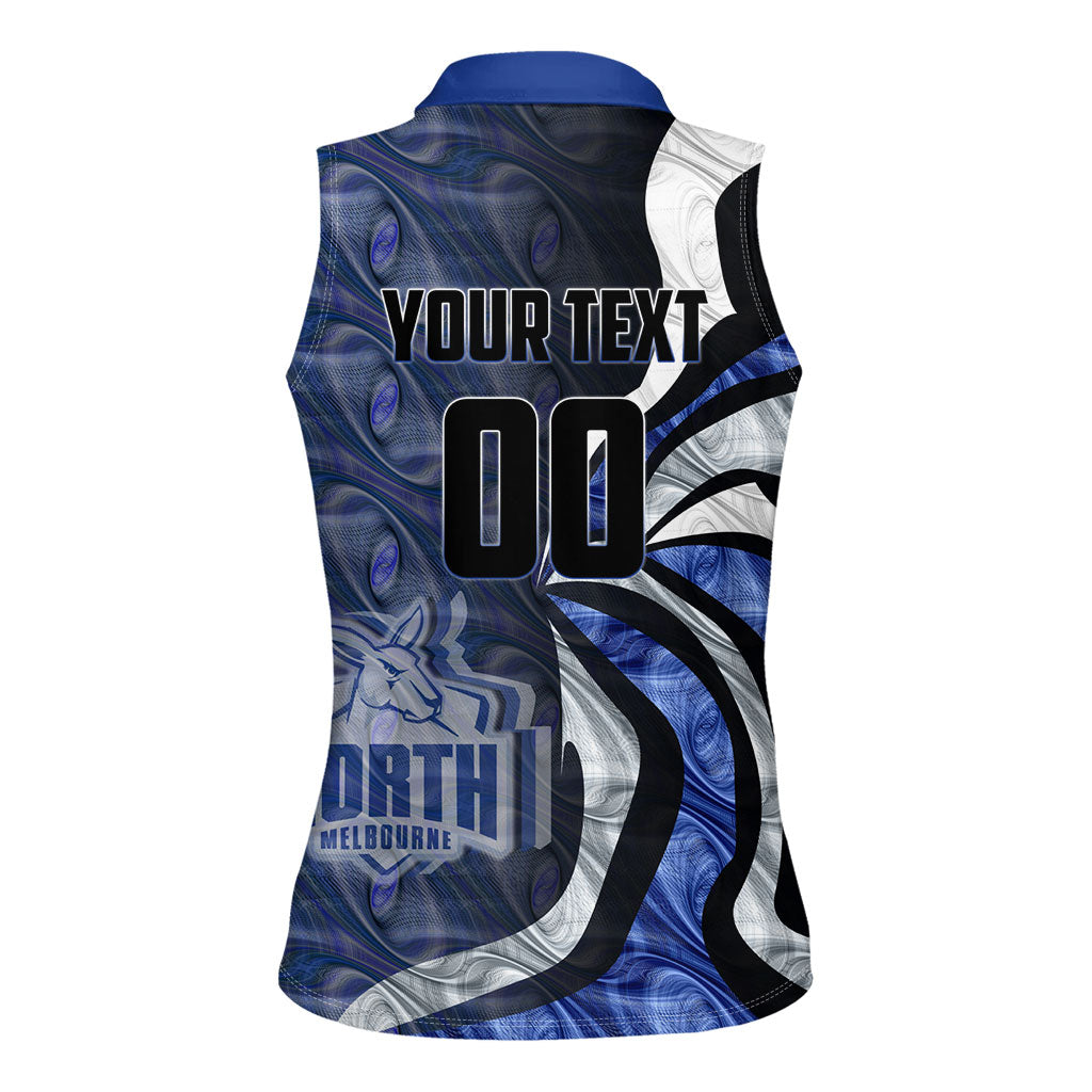 Personalised North Melbourne Kangaroos Women Sleeveless Polo Shirt Trippy Psychedelic Abstract Art Mascot Football Fans
