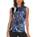 Personalised North Melbourne Kangaroos Women Sleeveless Polo Shirt Trippy Psychedelic Abstract Art Mascot Football Fans