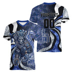 Personalised North Melbourne Kangaroos Women V-Neck T-Shirt Trippy Psychedelic Abstract Art Mascot Football Fans