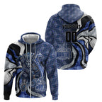 Personalised North Melbourne Kangaroos Zip Hoodie Trippy Psychedelic Abstract Art Mascot Football Fans