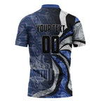 Personalised North Melbourne Kangaroos Zipper Polo Shirt Trippy Psychedelic Abstract Art Mascot Football Fans