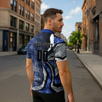 Personalised North Melbourne Kangaroos Zipper Polo Shirt Trippy Psychedelic Abstract Art Mascot Football Fans