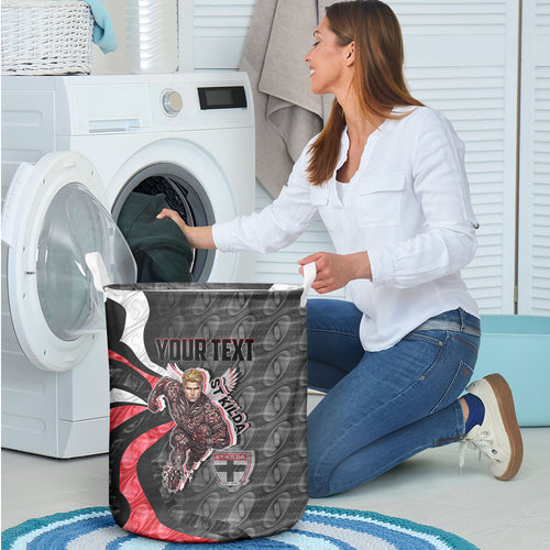 Personalised St Kilda Saints Laundry Basket Trippy Psychedelic Abstract Art Mascot Football Fans