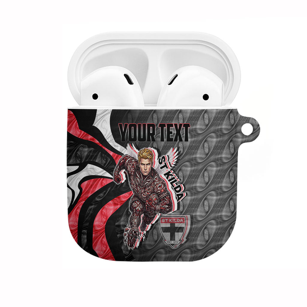 Personalised St Kilda Saints AirPods Case Trippy Psychedelic Abstract Art Mascot Football Fans