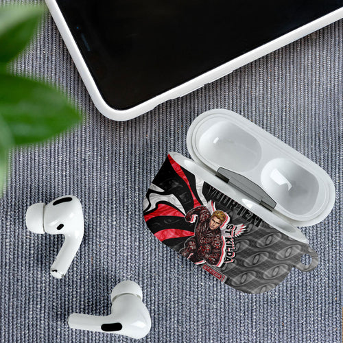 Personalised St Kilda Saints AirPods Case Trippy Psychedelic Abstract Art Mascot Football Fans