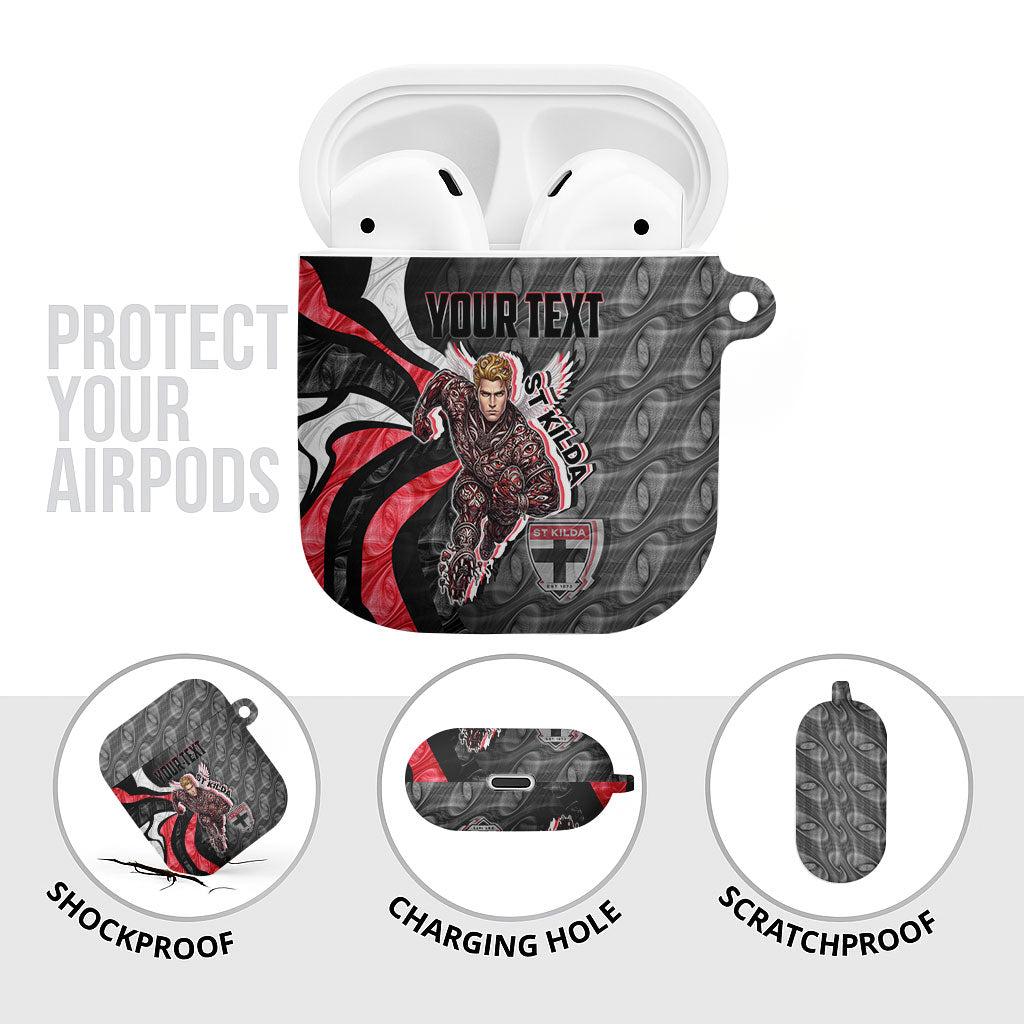 Personalised St Kilda Saints AirPods Case Trippy Psychedelic Abstract Art Mascot Football Fans