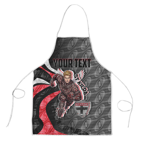 Personalised St Kilda Saints Apron Trippy Psychedelic Abstract Art Mascot Football Fans