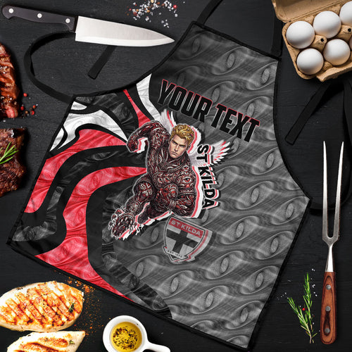 Personalised St Kilda Saints Apron Trippy Psychedelic Abstract Art Mascot Football Fans