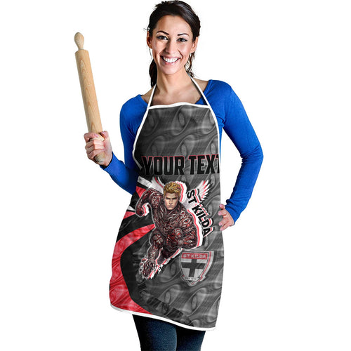 Personalised St Kilda Saints Apron Trippy Psychedelic Abstract Art Mascot Football Fans