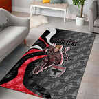 Personalised St Kilda Saints Area Rug Trippy Psychedelic Abstract Art Mascot Football Fans