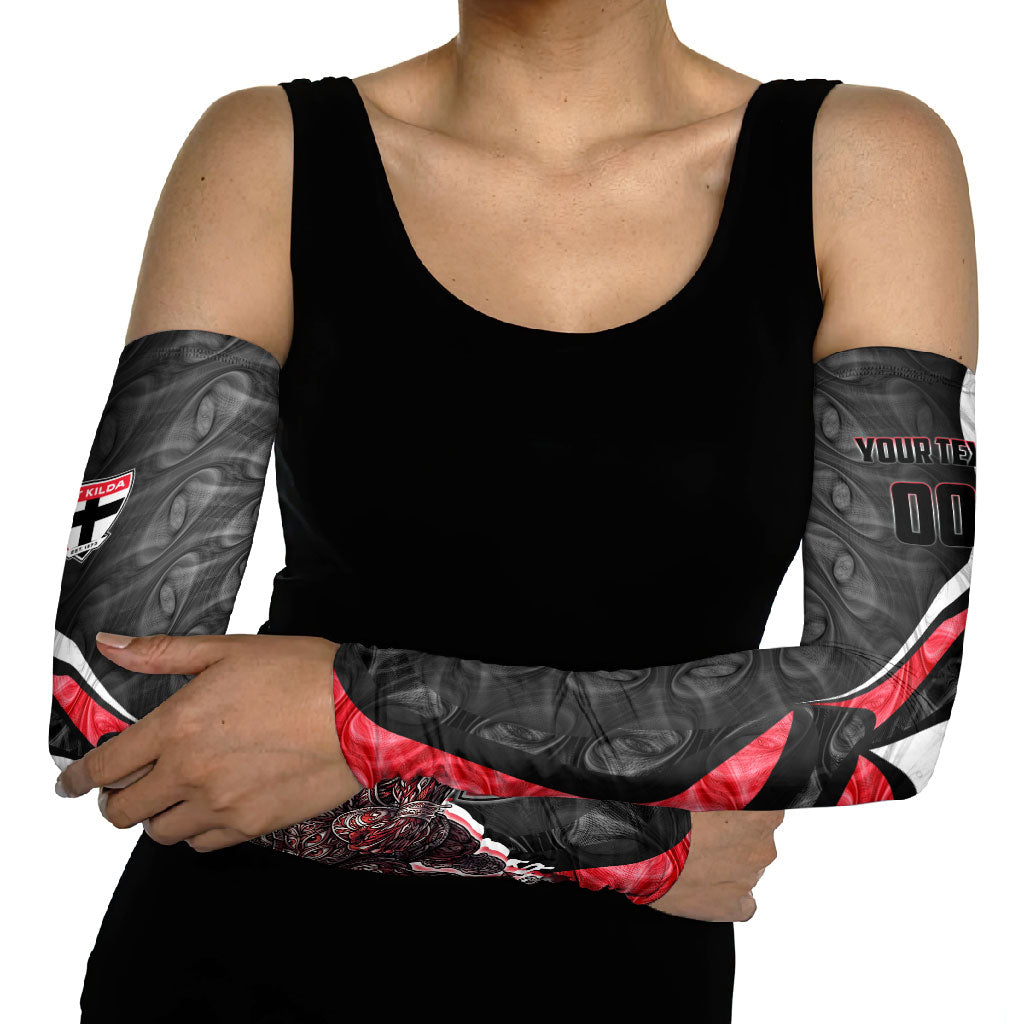 Personalised St Kilda Saints Arm Sleeves Trippy Psychedelic Abstract Art Mascot Football Fans