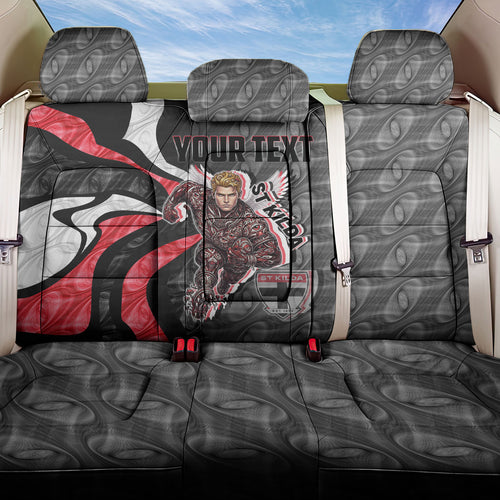 Personalised St Kilda Saints Back Car Seat Cover Trippy Psychedelic Abstract Art Mascot Football Fans