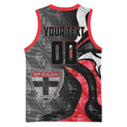 Personalised St Kilda Saints Basketball Jersey Trippy Psychedelic Abstract Art Mascot Football Fans