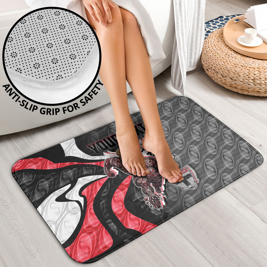 Personalised St Kilda Saints Bathroom Set Trippy Psychedelic Abstract Art Mascot Football Fans
