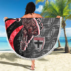 Personalised St Kilda Saints Beach Blanket Trippy Psychedelic Abstract Art Mascot Football Fans