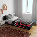 Personalised St Kilda Saints Bedding Set Trippy Psychedelic Abstract Art Mascot Football Fans