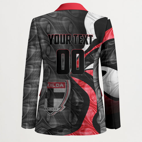 Personalised St Kilda Saints Blazer Trippy Psychedelic Abstract Art Mascot Football Fans