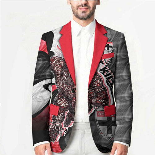Personalised St Kilda Saints Blazer Trippy Psychedelic Abstract Art Mascot Football Fans