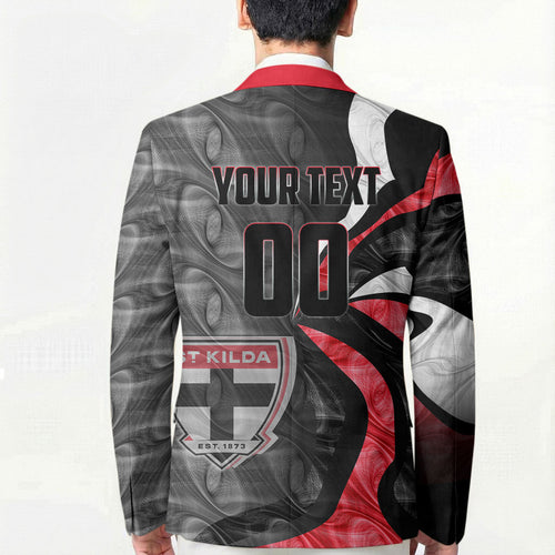 Personalised St Kilda Saints Blazer Trippy Psychedelic Abstract Art Mascot Football Fans
