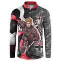 Personalised St Kilda Saints Button Sweatshirt Trippy Psychedelic Abstract Art Mascot Football Fans